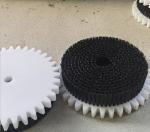 Round White PP industrial Machinery Disk Brush with Gear