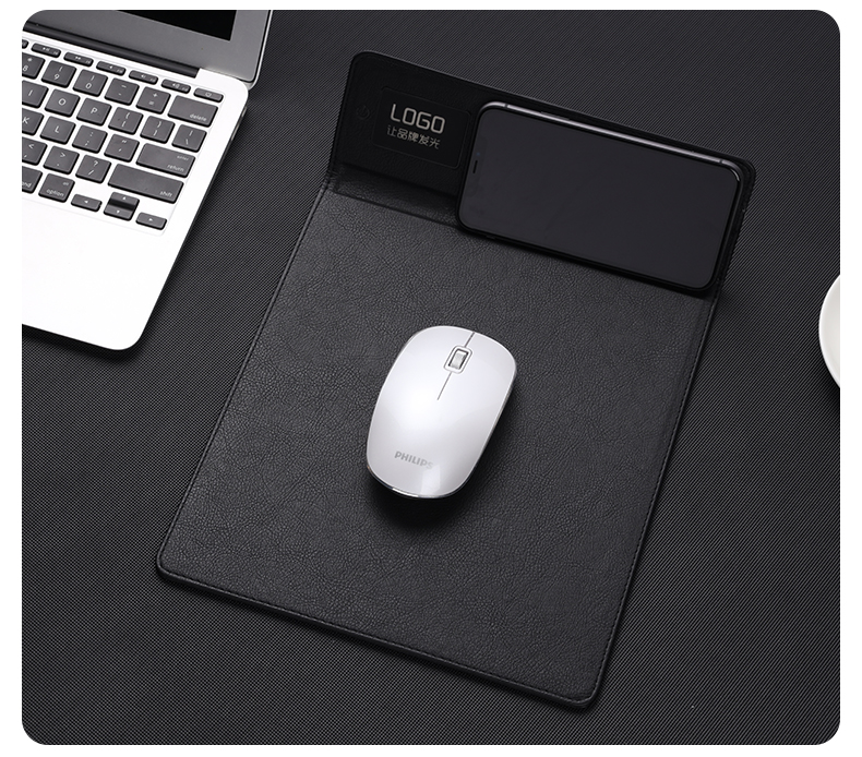 Customized 10W Fast Charging Mouse Pad Multifunctional Office Gift