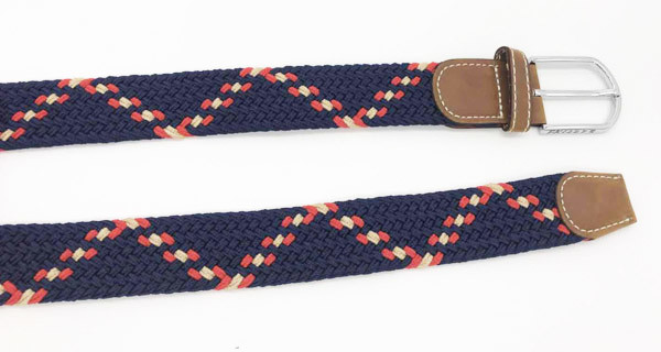 Unisex Dark Blue 3.5cm Mens Elastic Stretch Belts With Nickel Pin Buckle