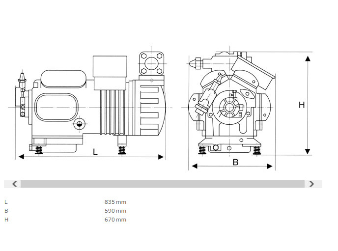 Belgium Copeland Semi Hermetic Refrigeration Compressor DWN D6SJ-4000 40HP For meat Freezing