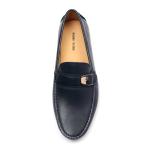 ODM Slip On Euro 39size Mens Leather Moccasins Dark Blue