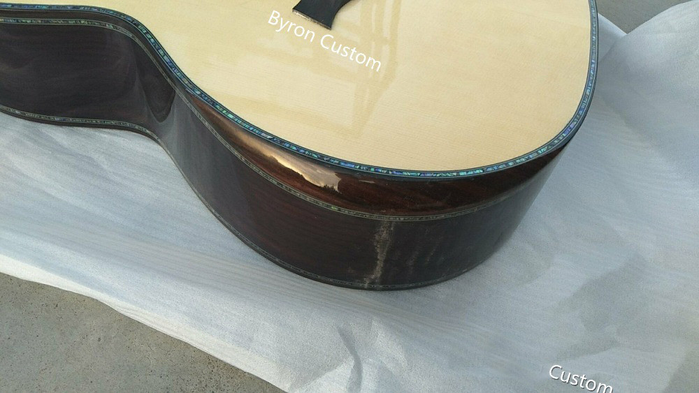 AAA all solid wood custom guitar handmade GRAND cutaway professional acoustic electric guitar