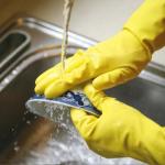 Excellent Grip Rubber Dishwashing Gloves , Flock Lined Rubber Gloves Waterproof