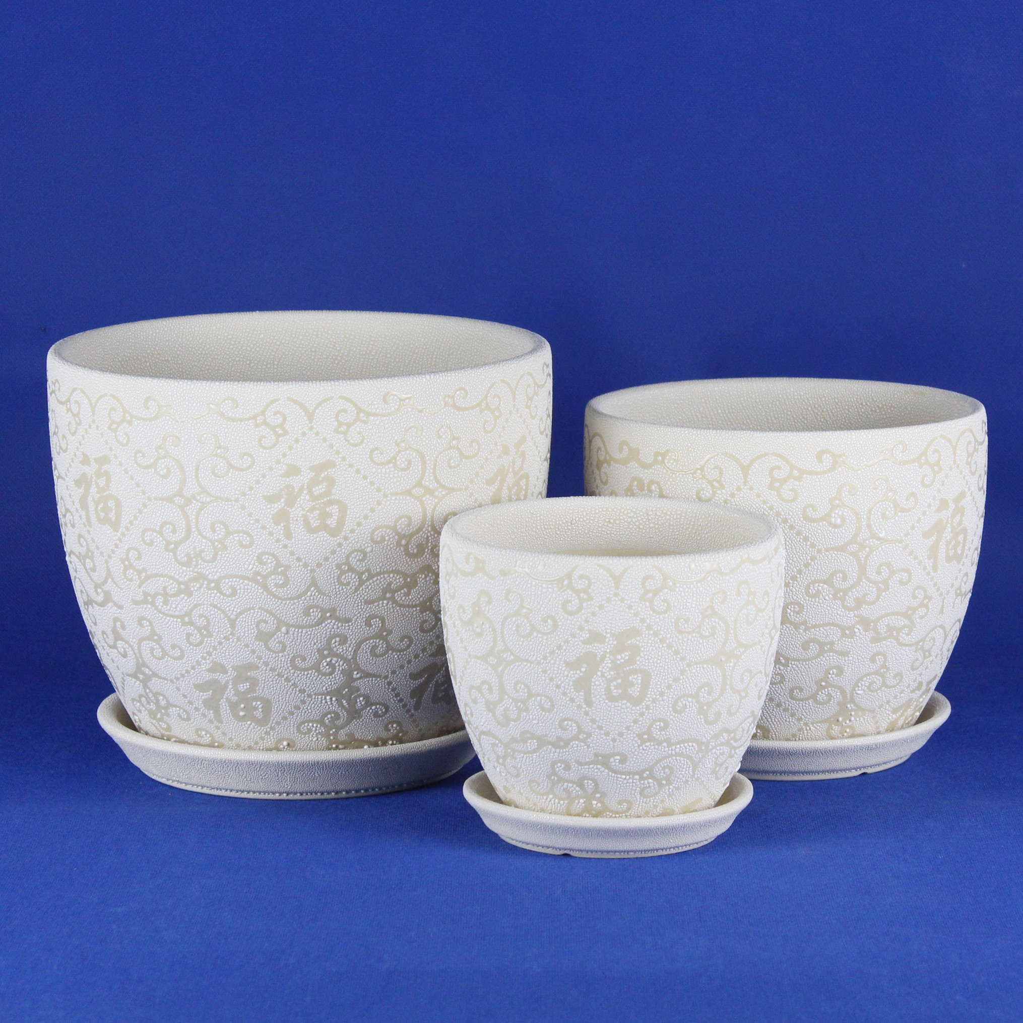 Customized Round Ceramic Pots Wide Selection Drainage Included