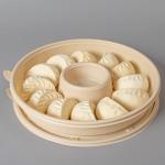 Dumpling Disposable Biodegradable Food Trays 12 Compartment Food Grade