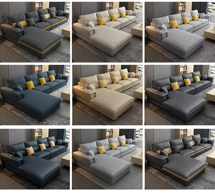 Luxury Home Living Room Sectional Sofa Set 180*318*90CM Cloth Corner Fabric