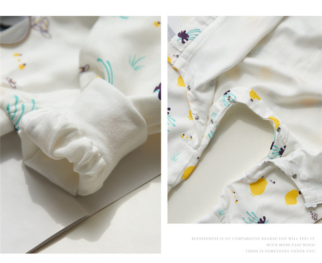 Anti Kicking Woven Muslin Baby Pajamas Animal Print Sleeping Bag 100% Cotton Material