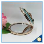 Shinny Gifts Novel Design Convenient Carrying Metal pocket Round Mirror