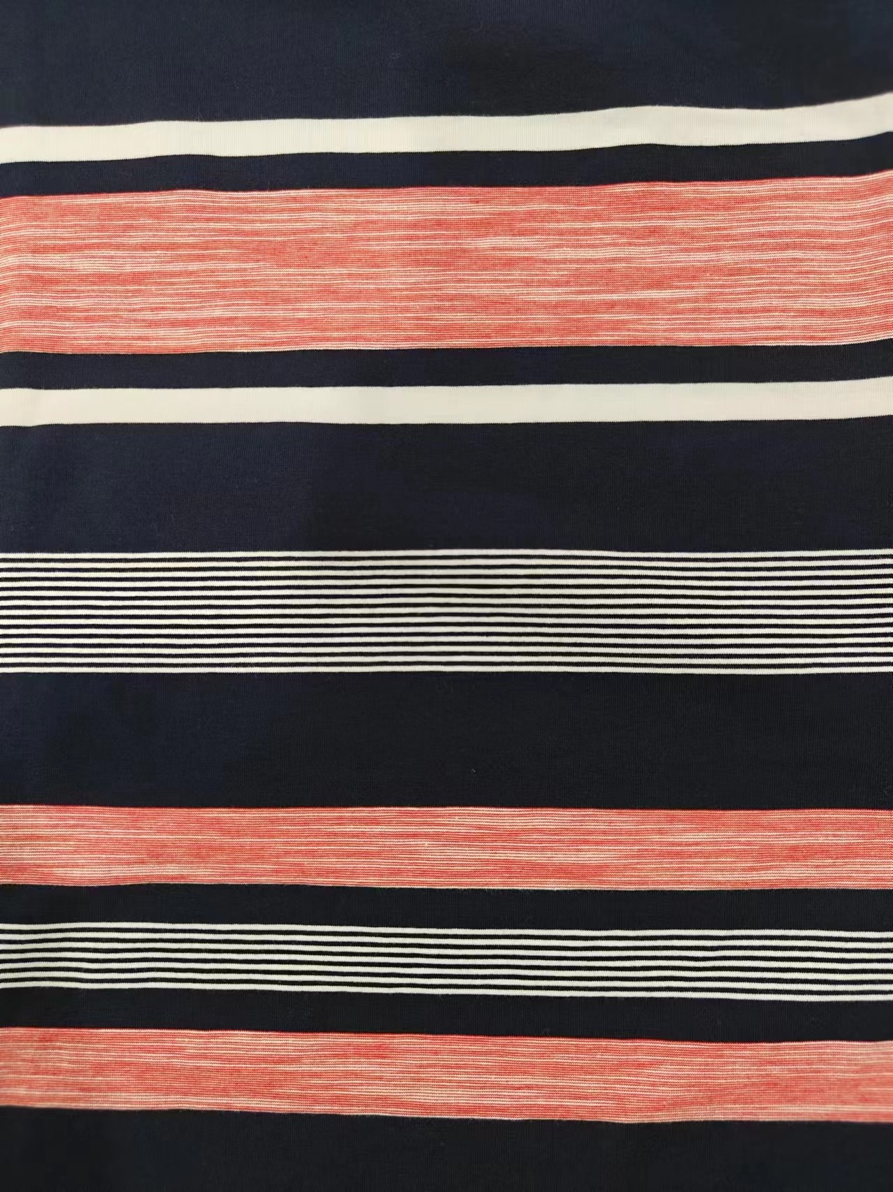 Smooth And Environmental Friendly Good Quality Striped Knit Fabric For T-Shirt