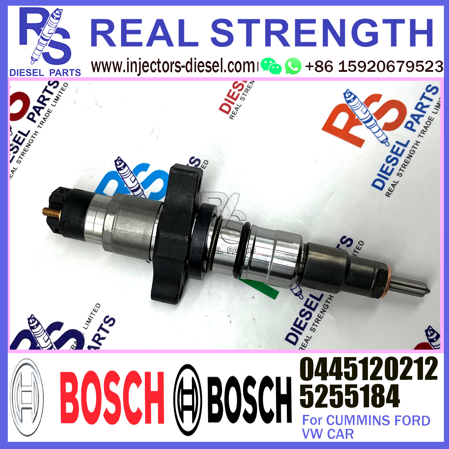Diesel Common Rail Feul Injector 0445120212 0445120273 0445120007 5255184 for Cummins FORD VW