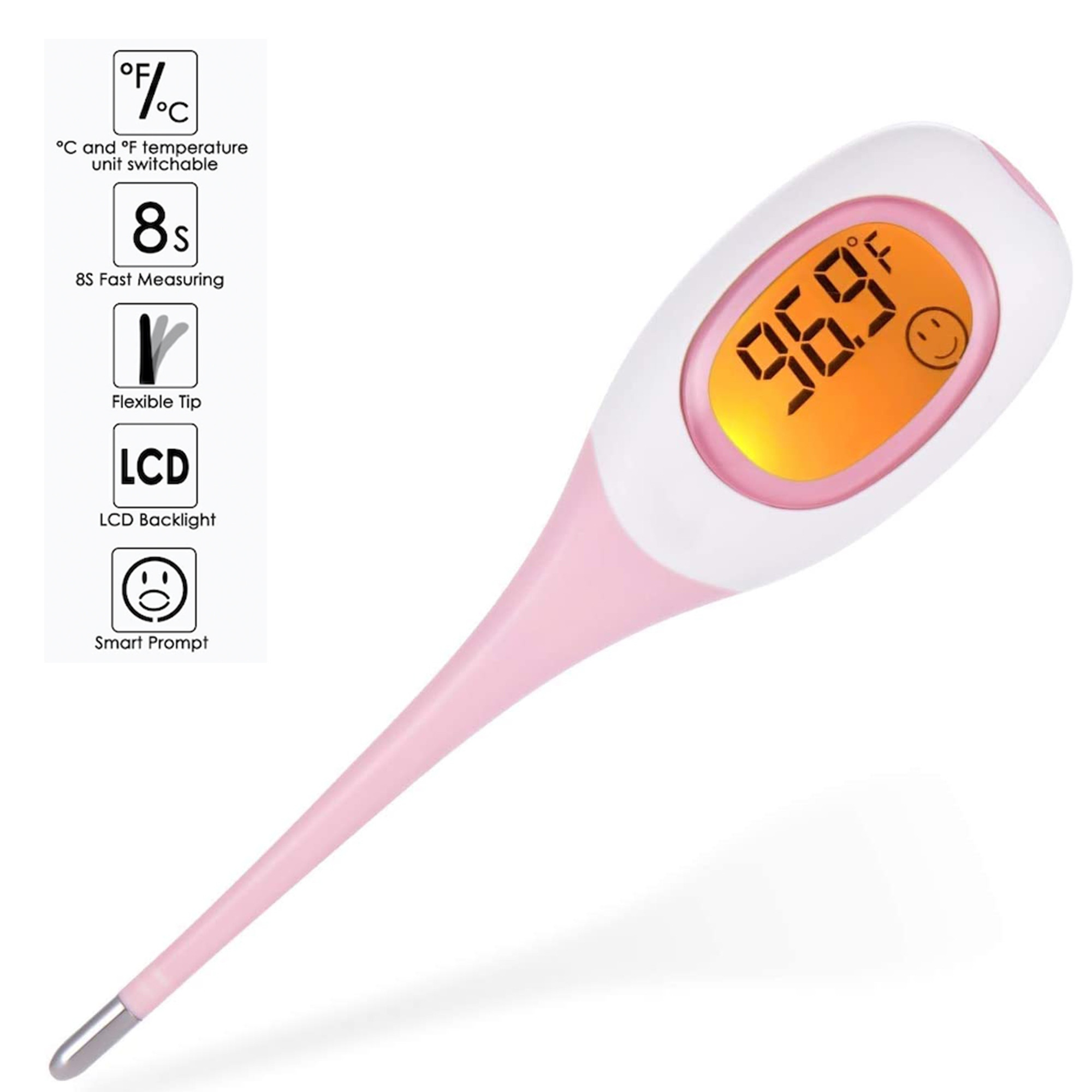 ABS 8 Seconds Flexible Steel Tip Digital Fever Thermometer