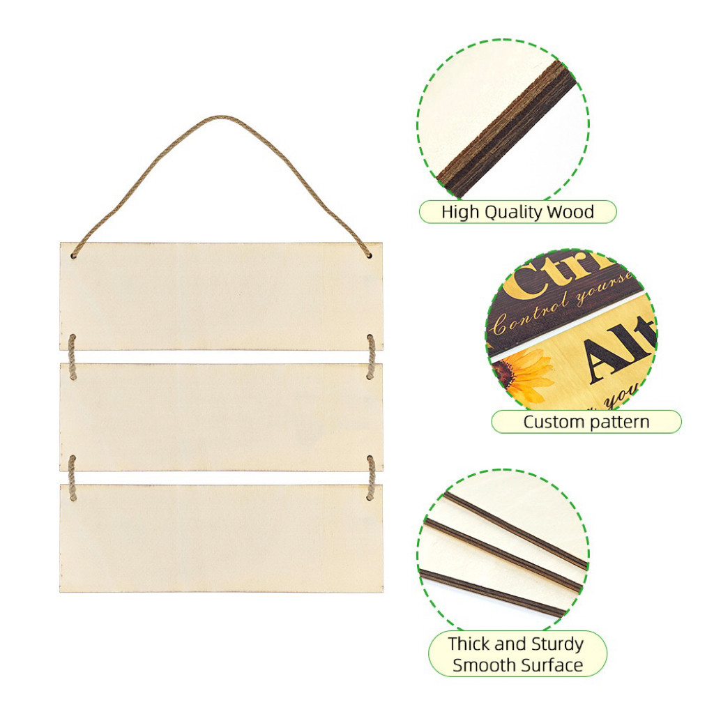 Wooden Sublimation Hanging Sign With Rope For Sublimation Printing
