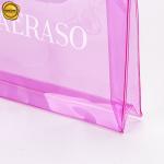 Promotional Clear Waterproof Plastic Cosmetic Packaging Handle Zipper Top Pouch