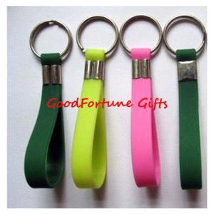 Quality promotional gift logo Silicon Loop Keyrings wholesale