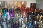 Glass PVD Coating Service, Cathodic Arc Plating Amber Color, Glassware Gold