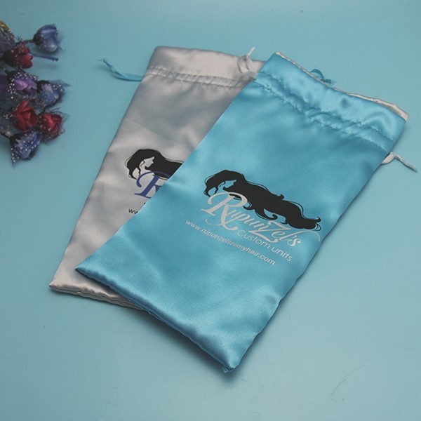 Luxury Hair Extensions Packaging Drawstring Bag Colorful 12 X 17cm Size