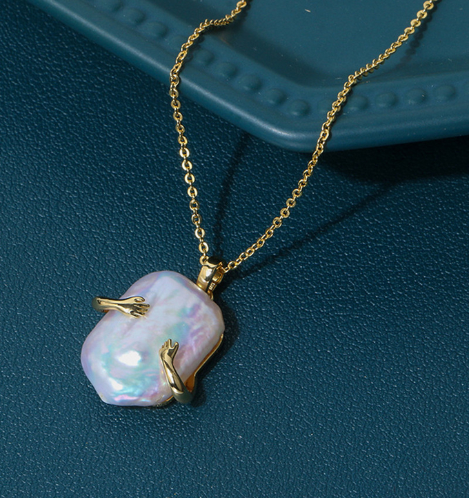 Unique Crosses Pendant Necklace For Women Natural Freshwater Pearl Beads Natural Pearl Necklace Jewelry Set