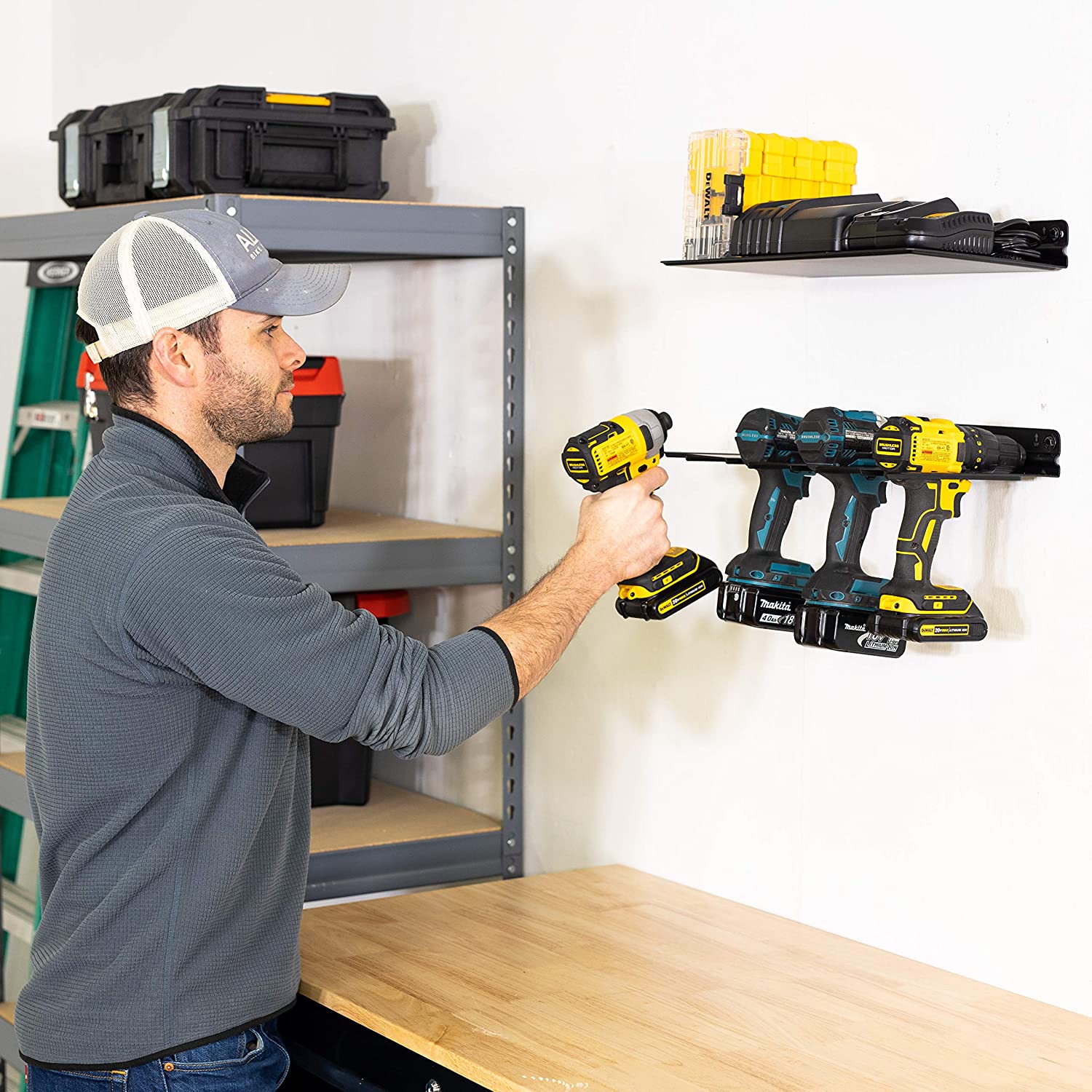 Garage Power Tools Organizer Cordless Electric Drills Storage Rack Acceptable OEM