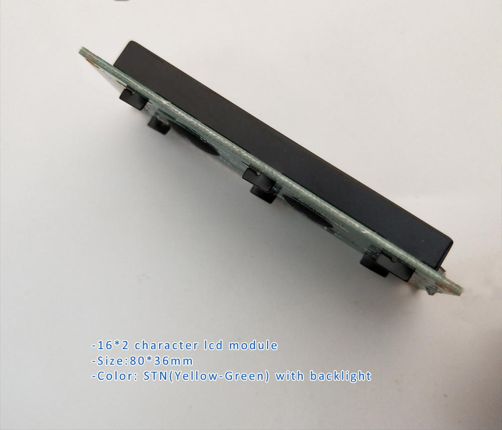 16x2 Character LCD Module Display STN Yellow / Blue 1/16 Duty 1/5 Bias PCB+PIN