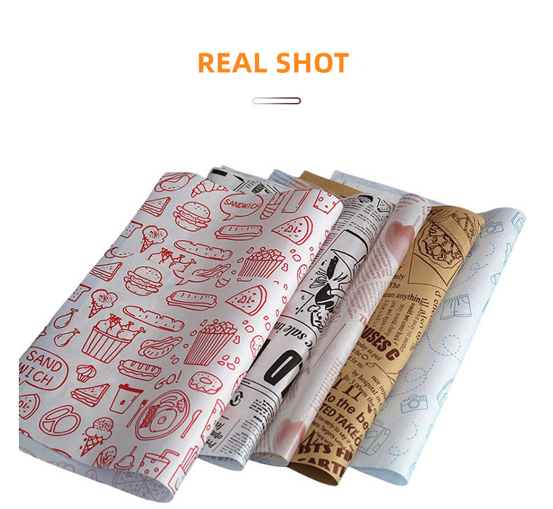 Wood Pulp Food Wax Greaseproof Wrapping Paper For Burger Meat Bulk