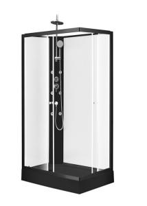 Quality Square Bathroom Shower Cabins black Acrylic ABS Trays black Painted 120*80*225cm wholesale