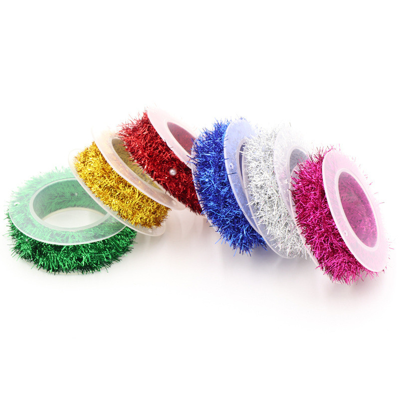 Shinny Wired Wrapping Paper Rope 100m Paper Twist Rope Rose Silver