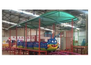 Quality 12 Players Kids Amusement Rides , Fruit Worm Mini Roller Coaster Ride 6 Carriages wholesale