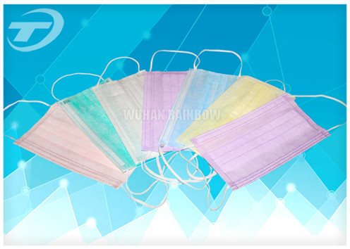 Disposable face mask 2 ply earloop with different color , made of non-woven fabric