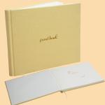Customize B5 Linen Fabric Blank Hardcover Guest Book Gold Hot Foil Stamping