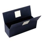 Black E Flute 200gsm Book Shaped Gift Box Double Open Door With Ribbon
