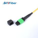 Type B 12 Fibers MPO Fiber Optic Patch Cord Female To LC SM