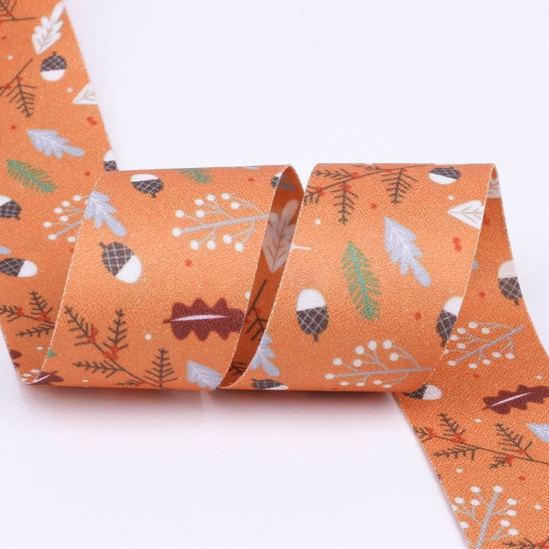 Round Dot Printed Polyester Ribbon 25mm-38mm Cotton Christmas Ribbon