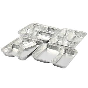 Quality 800ML Aluminum Foil Lunch Box 230mm*175mm*38mm Wholesales Container Tray Square Pans High Quality 2 Lattice wholesale