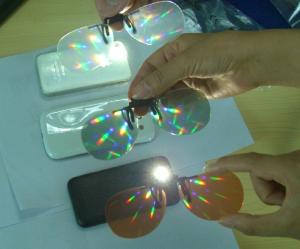 Quality Plastic 3D Fireworks Glasses 0.06mm PVC Laser Lenses For Entertainment wholesale