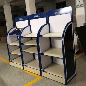 Quality Wooden metal display rack cabinet for pillow bread shelf disassemable display rack wood on wheels wholesale