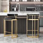 Bar Room Stools With Stainless Steel Legs Velvet / PU Seat