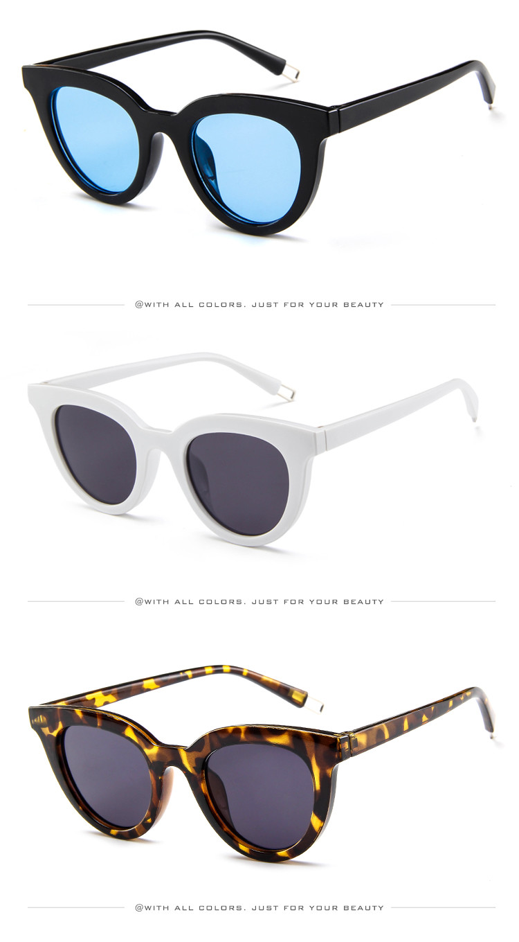 UV400 Round Women Retro Ladies Oval Sunglasses Acrylic Lens