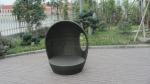 Round Outdoor Rattan Daybed Furniture , Roofed Wicker Lounge Bed