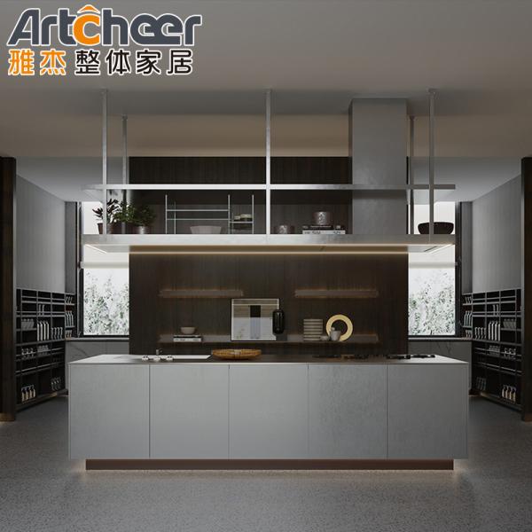 Kitchen Furniture Solid Wood Modern Kitchen Cabinet with Luxury Kitchen Island