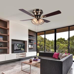 China 120V 42 Antique Brass Ceiling Fan Light Vintage Oscillating Table Fan on sale