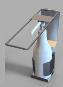Quality Stainless Steel Hand Sanitizer Bottle Holder / Customized Elbow Dispenser wholesale