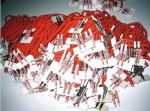 Customized logo hot red plastic dental bib clip disposable scarf clips napkin