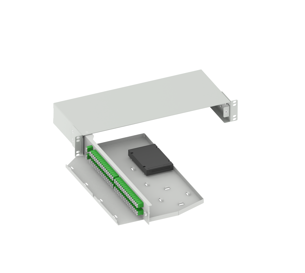 Best 19-Inch LC APC Swing Type Fiber Optic Splitter for Network and FTTX Applications 5