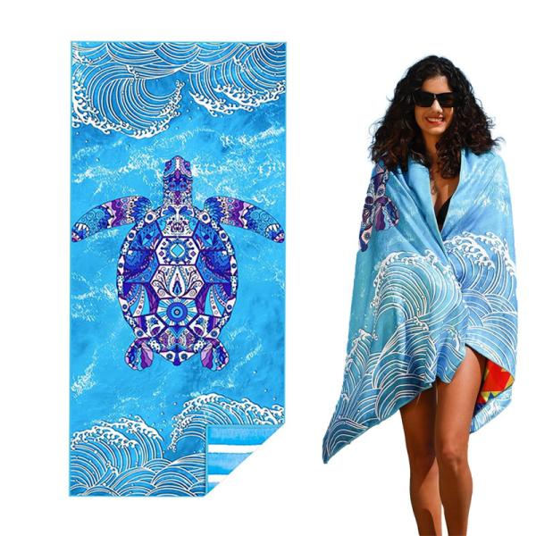 Customized Design Microfiber Print Sand Free Compact Quick Dry Outdoor Beach