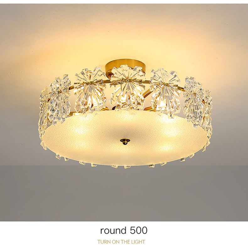 Transparent Glass Led Chandelier For Living Room Foyer Hall Luxury Ceiling Lamp Decor Kitchen leaf chandelier(WH-CY-250)