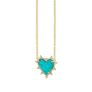 Quality 925 Sterling Silver Chain Jewelry Diamond And Turquoise Heart Twist Necklace No Pearl Chain wholesale
