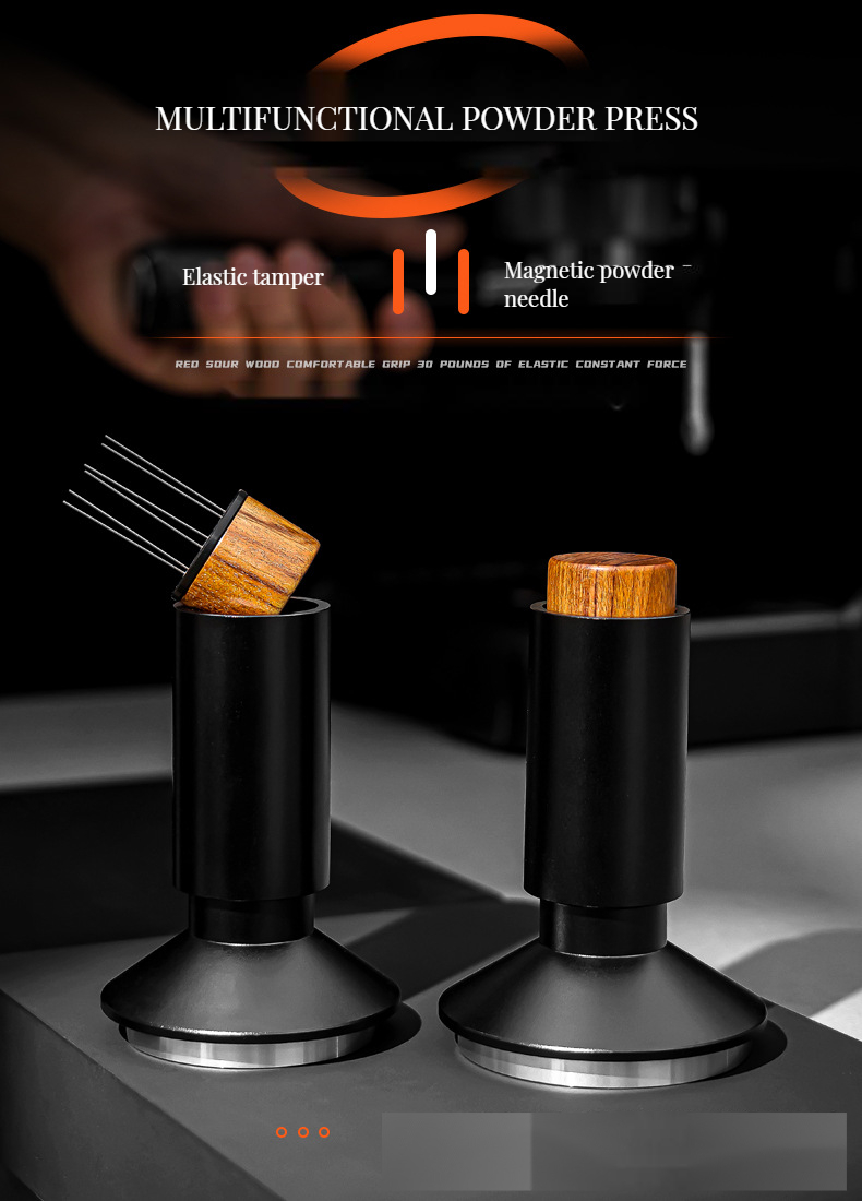 Wooden Constant Pressure Coffee Tamper Stirrers Needle Distributor Espresso WDT Tools
