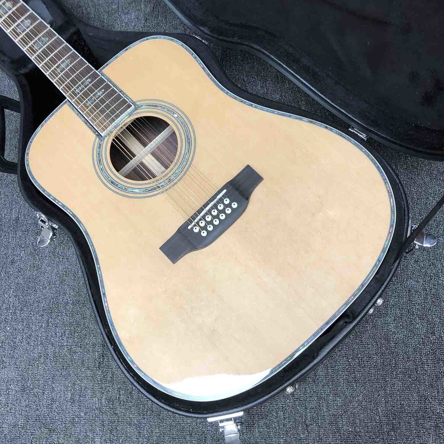Custom Solid Spruce Top 12 Strings Acoustic Guitar 41 Inch Dreadnought Guitar