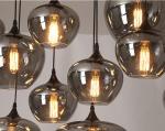 Nordic Pendant Light Hook Chandelier Industry aesthetic room decor Glass Lamp