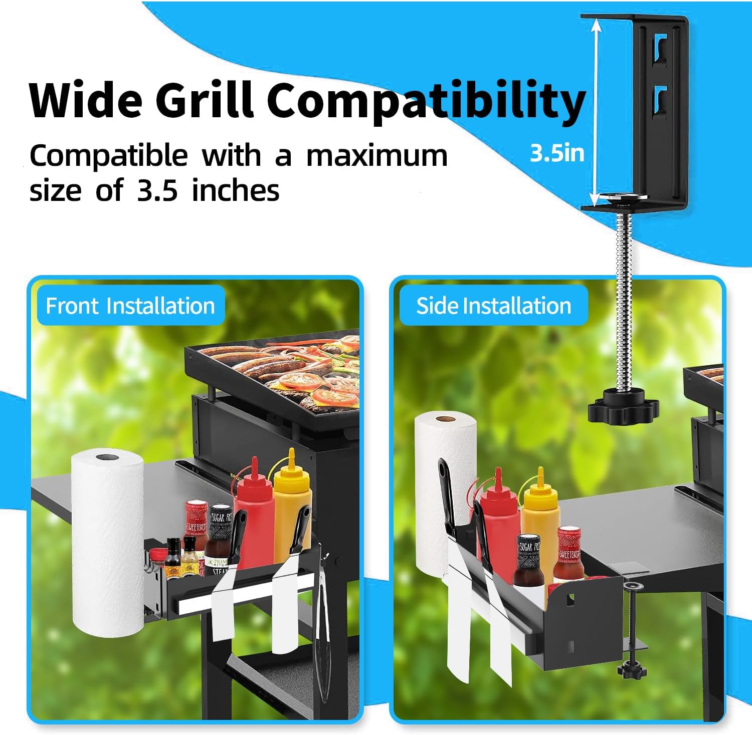2-3Kg Finish Removable Grill Caddy BBQ Accessories Space Saving Storage Box Organizer
